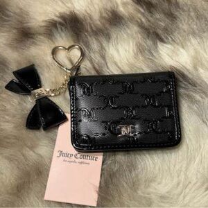 Juicy Couture Black Card Holder with Heart Keyring